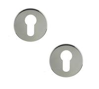 Loops 2 Pack Premium Polished Stainless Steel Euro Profile Escutcheons 52X5mm - Grade 304 - Key Hole Cover