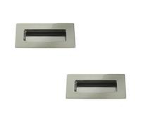 Loops 2 Pack Premium Polished Stainless Steel Flush Pulls 100X50mm For Modern Doors - Recessed Door Handle