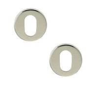 Loops 2 Pack Premium Polished Stainless Steel Oval Escutcheons - Grade 304, 52X8mm - Key Hole Cover