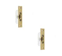 Loops 2 Pack Premium Sash Roller With Rectangular Plate - 118X26mm Polished Brass For Smooth Operation - Window Fastener