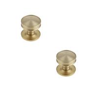 Loops 2 Pack Premium Satin Brass Cupboard Knob For Elegant Interiors - Kitchen Cabinet Knob