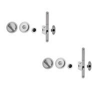 Loops 2 Pack Premium Satin Chrome Bathroom Lock With Circular Furniture For 35-38mm Doors - Door Lock