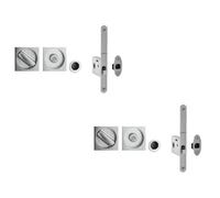 Loops 2 Pack Premium Satin Chrome Bathroom Lock With Square Furniture For 35-38mm Doors - Door Lock