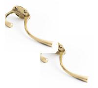 Loops 2 Pack Premium Solid Brass Hat & Coat Hook 142mm In Antique Finish - Wall Mounted Clothing Hook