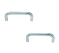 Loops 2 Pack Premium Stainless Steel 19mm D Shape Pull Handle Grade 304 - Satin Finish Door Handle