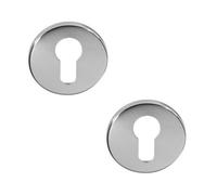 Loops 2 Pack Premium Stainless Steel Euro Profile Escutcheons 52X5mm - Grade 304 & Grade 201 Satin Finish - Key Hole Cover