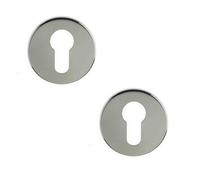 Loops 2 Pack Premium Stainless Steel Euro Profile Escutcheons 52X8mm - Grade 304 Polished Finish - Key Hole Cover