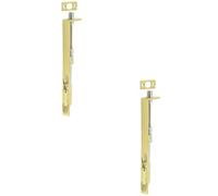 Loops 2 Pack Premium Stainless Steel Flush Bolts With Brass Finish - 203mm X 20mm Square Forend