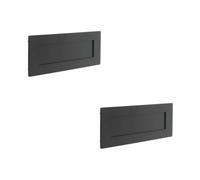 Loops 2 Pack Premium Stainless Steel Letterplates 330X100mm In Elegant Matt Black Finish - External Front Door Letter Box Plate