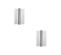 Loops 2 Pack Premium Steel Ball Bearing Hinge 89X58mm Satin Chrome For Smooth Operation - Door Hinges