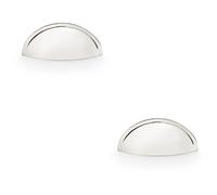 Loops 2 Pack - Rear Fixing Cup Handle Polished Nickel 57mm Centres Solid Brass Shaker Unit Pull