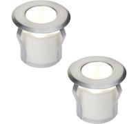 Loops 2 PACK Recessed Decking IP67 Guide Light - 0.8W Cool White LED - Stainless Steel in Metallics Loops Metallics