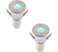 Loops 2 PACK Recessed Decking IP67 Guide Light - 1.2W Blue Light LED - Satin Nickel in Metallics Loops Metallics