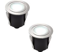 Loops 2 PACK Recessed IP67 Guide Light - 1.2W Daylight White LED - Stainless Steel in Metallics Loops Metallics