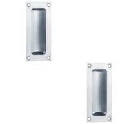 Loops 2 Pack - Recessed Sliding Door Flush Pull 102mm X 45mm 10.5mm Depth Satin Chrome
