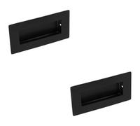 Loops 2 Pack - Recessed Sliding Door Flush Pull 102mm X 51mm 12mm Depth Matt Black