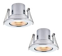 Loops 2 PACK Recessed Tiltable Ceiling Downlight - 8.5W Warm White LED Chrome Plate Loops White