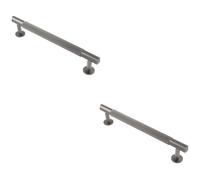 Loops 2 Pack - Reeded Lined Bar Door Pull Handle - 190mm X 13mm - 160mm Centres - Anthracite