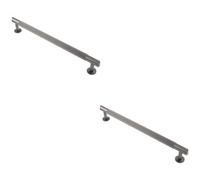 Loops 2 Pack - Reeded Lined Bar Door Pull Handle - 274mm X 13mm - 224mm Centres - Anthracite