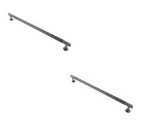 Loops 2 Pack - Reeded Lined Bar Door Pull Handle - 350mm X 13mm - 320mm Centres - Anthracite