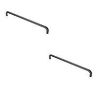Loops 2 Pack - Round D Bar Pull Handle 469 X 19mm 450mm Fixing Centres Matt Black