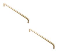 Loops 2 Pack - Round D Bar Pull Handle 469 X 19mm 450mm Fixing Centres Satin Brass Pvd