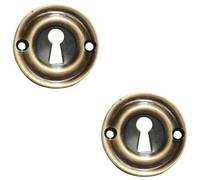 Loops 2 Pack - Round Standard Lock Profile Escutcheon - Florentine Bronze - 42mm Door Key Plate