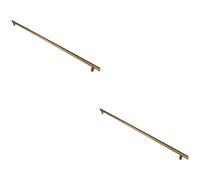 Loops 2 Pack - Round T Bar Cabinet Pull Handle 668 X 12mm 608mm Fixing Centres Antique Brass