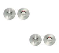 Loops 2 PACK - Round Thumbturn Door Lock and Coin Release With Indicator Satin Stainless Steel
