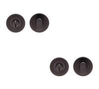 Loops 2 Pack - Round Thumbturn Lock And Release With Indicator Matt Black