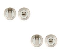 Loops 2 PACK - Round Thumbturn Lock and Release With Indicator Satin & Bright Steel