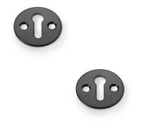 Loops 2 Pack - Round Victorian Standard Lock Profile Escutcheon - Polished Brass Door Key Plate