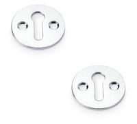 Loops 2 Pack - Round Victorian Standard Lock Profile Escutcheon Polished Chrome Door Key Plate