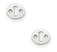Loops 2 Pack - Round Victorian Standard Lock Profile Escutcheon Polished Nickel Door Key Plate