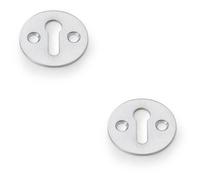 Loops 2 Pack - Round Victorian Standard Lock Profile Escutcheon - Satin Chrome Door Key Plate