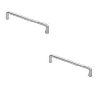 Loops 2 Pack - Rounded D Shaped Bar Handle 300mm X 19mm Diameter Satin Anodised Aluminium