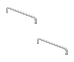Loops 2 Pack | Rounded D Shaped Bar Handle - 300mm x 19mm Diameter - Satin Anodised Aluminium | Kitchen Cupboard Pull Handle - Solid D-Bar Office Cabinet Pull Bar - Commercial Door Hardware