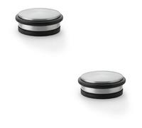 Loops 2 Pack - Rubber Tip Freestanding Doorstop - Satin Chrome 110mm - Hard Floor Tile Portable