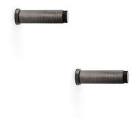 Loops 2 Pack - Rubber Tip Knurled Wall Mounted Doorstop - Dark Bronze 75mm Cylinder Rose Door