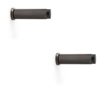 Loops 2 Pack - Rubber Tip Reeded Wall Mounted Doorstop - Dark Bronze 75mm Cylinder Lined Door