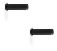 Loops 2 Pack - Rubber Tip Reeded Wall Mounted Doorstop - Matt Black 75mm Cylinder Lined Door