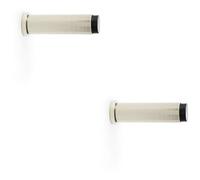 Loops 2 Pack - Rubber Tip Reeded Wall Mounted Doorstop Polished Nickel 75mm Cylinder Lined Door