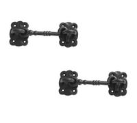 Loops 2 Pack Rustic Antique Cabin Hook 102mm In Black Finish For Vintage Charm - Hook & Eye Arm Lock