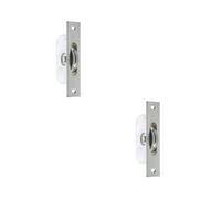 Loops 2 Pack Sash Roller With Rectangular Plate In Satin Chrome - 118X26mm Premium Quality - Window Fastener