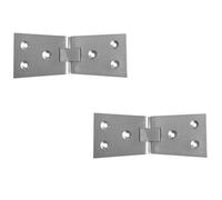 Loops 2 Pack Satin Chrome Counter Flap Hinge 99X40X1mm For Durable Installations - Lift Up Bar Hatch
