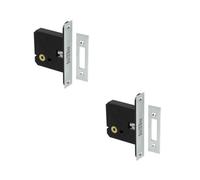 Loops 2 Pack Satin Chrome Mortice Lock For Sliding Bathroom Doors - Door Lock