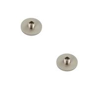 Loops 2 Pack Satin Nickel Knurled Base Wall Mounted Doorstop - 50mm Diameter - Solid Brass & Rubber Stopper