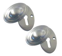 Loops 2 Pack Satin Nickel Lined Oval Covered Escutcheon 36X55mm - Durable And Stylish - Key Hole Cover