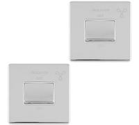 Loops 2 Pack Screwless 6A Extractor Fan Isolator Switch Polished Chrome 3 Pole Shower