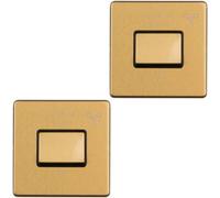 Loops 2 Pack Screwless 6A Extractor Fan Isolator Switch Satin Brass 3 Pole Shower